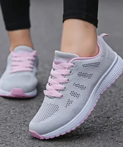 Casual Breathable Walking Mesh Footwear Flat Shoes