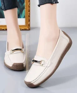 Casual Genuine Leather Flats Luxury Loafers Slip-on Boat Shoes