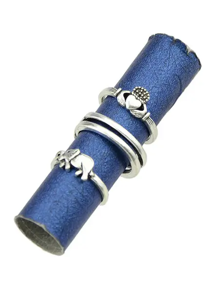 Ethnic Finger Ring Embossed 8 Piece Ring Set - Image 4