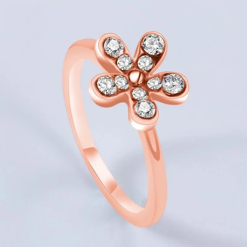 Fashion Flower Crystal Ring