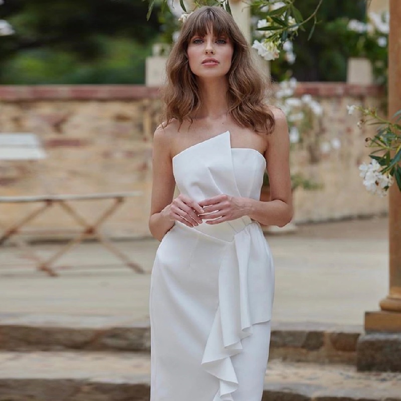 Fashion Sexy Strapless Cascading Ruffle Party Dress - Image 6