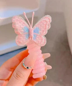 Trendy Flowers Elastic Spiral Head Rope Ponytail Rubber Band For Kids