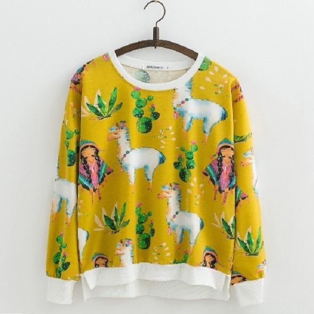 Print Cotton Hoodies Sweatshirts Casual Pullovers - Image 3