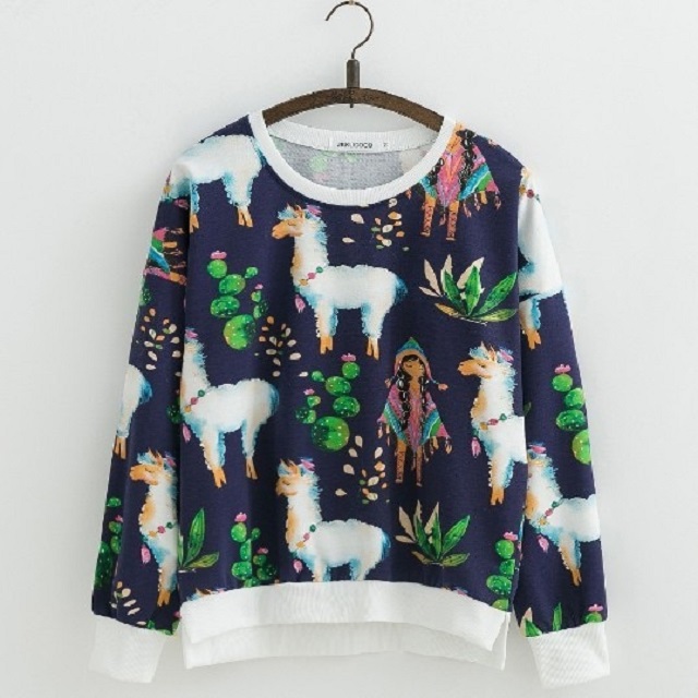 Print Cotton Hoodies Sweatshirts Casual Pullovers - Image 4