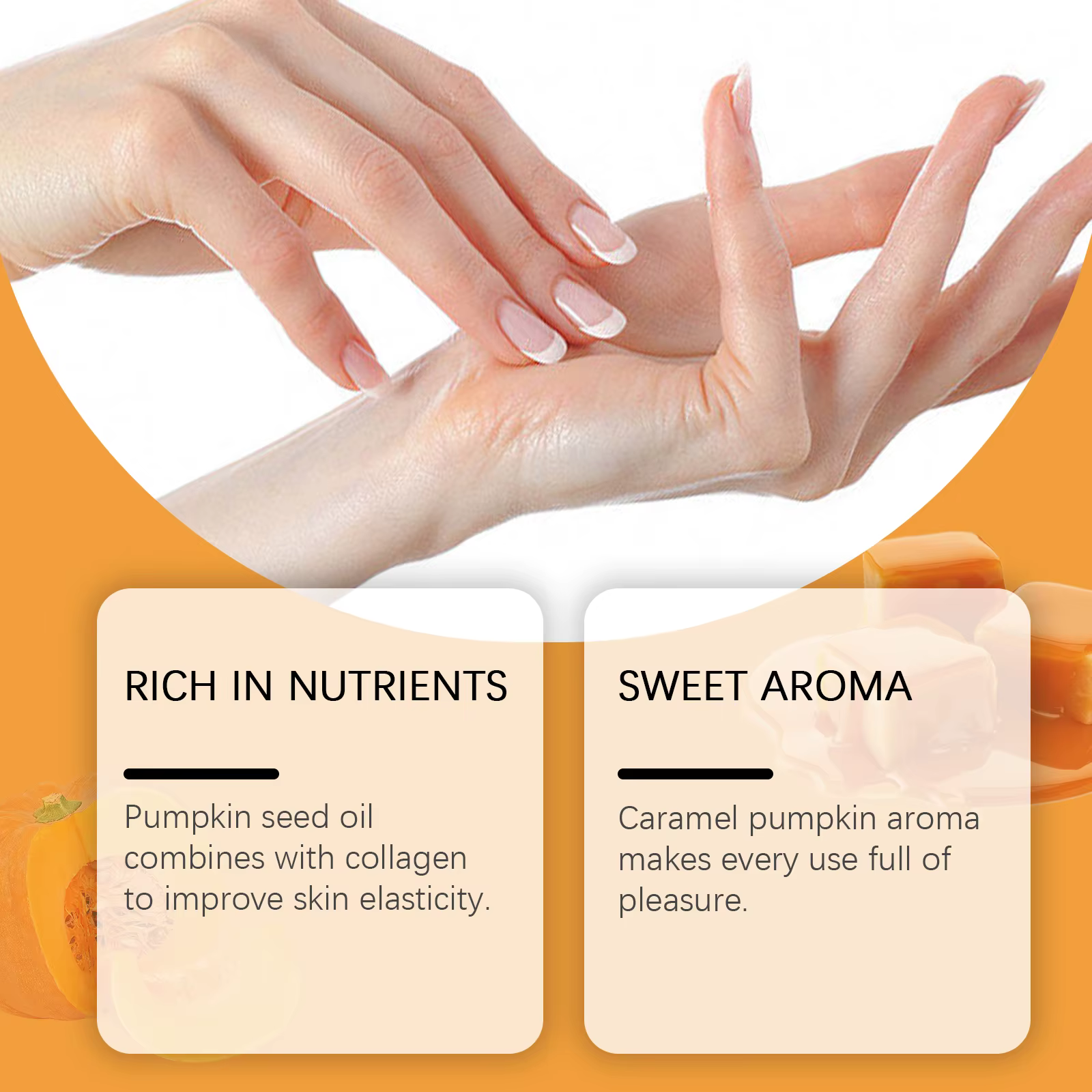 Pumpkin and Caramel Spices Walnut Vanilla Aroma Goat Milk Skincare Hand Cream - Image 3