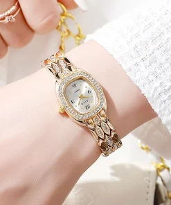Retro Exquisite Diamond Studded Wine Barrel Shaped Dropshipping Bracelet Quartz Watch 