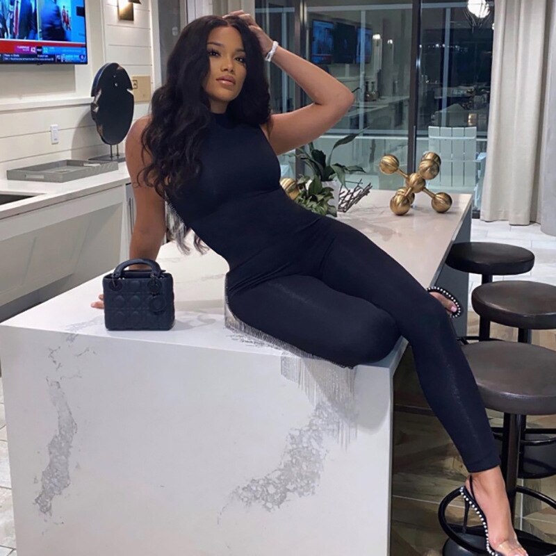 Solid Sexy Club Bodycon One Piece Jumpsuits - Image 3