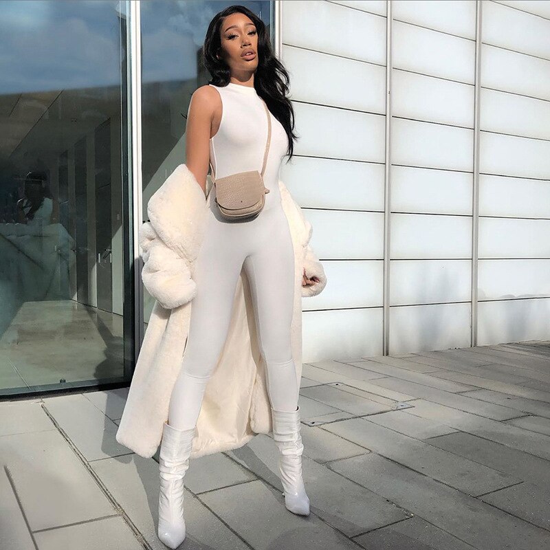 Solid Sexy Club Bodycon One Piece Jumpsuits - Image 6