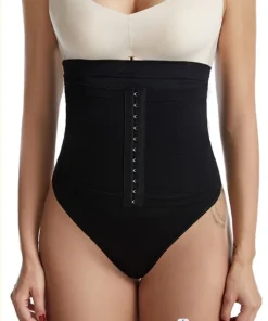 Tummy Control High Waist Body Shaper Underwear Girdle Panty Seamless 3 Rows Hooks Thong Shapewear